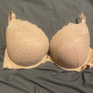 Torrid brand nude lace push up plunge bra